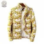 versace doudoune zippee shopping en ligne print flower gold white